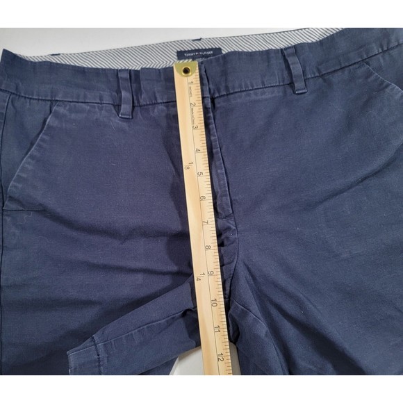 Tommy Hilfiger Women's Bermuda Shorts Size 12 Blue Stretch Cotton Blend - Picture 8 of 10